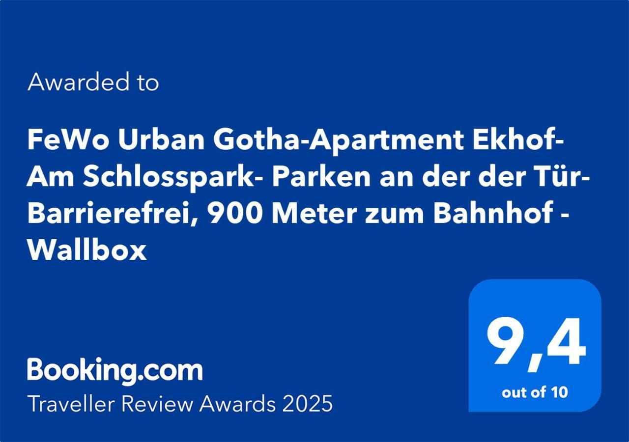 Fewo Urban Gotha-Apartment Ekhof- Am Schlosspark- Parken An Der Der Tuer- Barrierefrei, 900 Meter Zum Bahnhof - Wallbox Zewnętrze zdjęcie